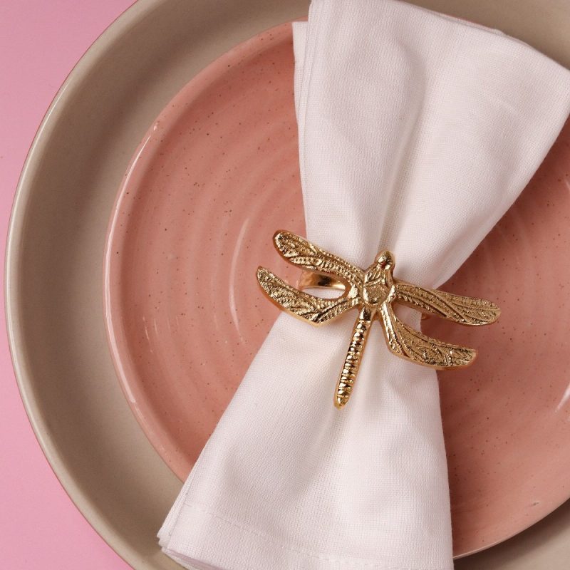 dragonfly gold napkin ring