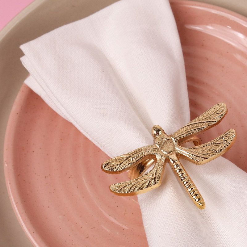 dragonfly gold napkin ring