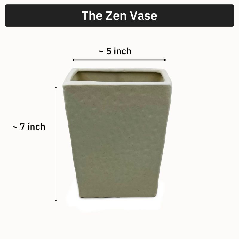 dimensions of zen ceramic face vase in matte finish