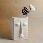 zen ceramic face vase in matte finish