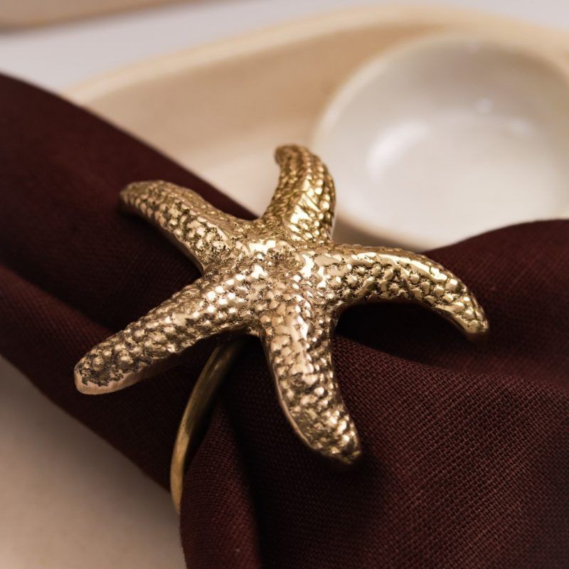 starfish brass napkin ring